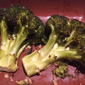Whole roasted broccoli with spices